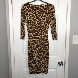 Jennifer Lopez Leopard print bodycon dress sz S